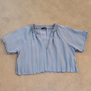 Black Tape Light Blue Blouse